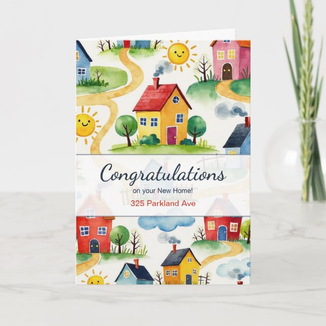 Neue Zuhause-Gratulationen Muster benutzerdefinier Karte (Vorderseite)