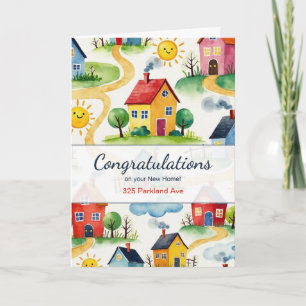 Neue Zuhause-Gratulationen Muster benutzerdefinier Karte