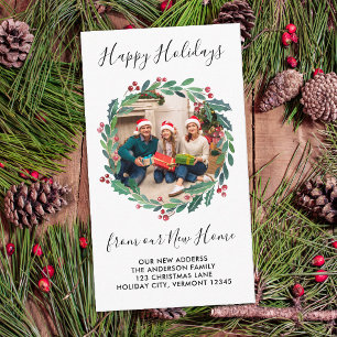 Neue Zuhause Greenery Kreath Custom Foto Moving Begleitkarte