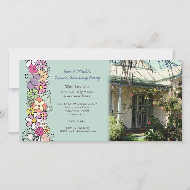 Neue Zuhause House Erwärmung Party Fotokarte (Vorderseite)