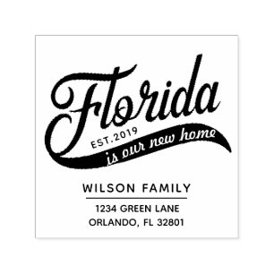 Neue Zuhause in Florida Rücksendeadresse Gummi Bri Permastempel