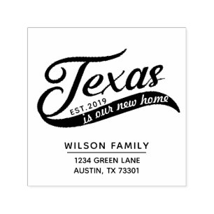 Neue Zuhause in Texas Rücksendeadresse Kautschuk B Permastempel