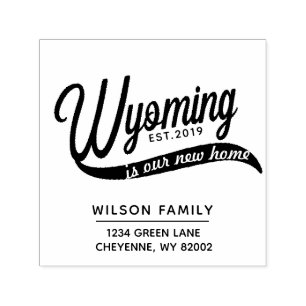 Neue Zuhause in Wyoming Rücksendeadresse Gummi Bri Permastempel