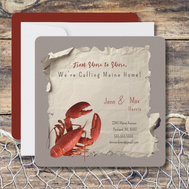 Neue Zuhause Maine-Vorankündigung Postkarte (Moving to Maine? Send your friends and family a beautiful personalized announcement!)