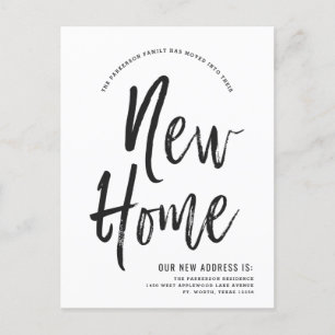 Neue Zuhause   Minimale neue Adresse für Skriptsti Postkarte
