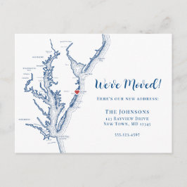 Neue Zuhause Ocean City Maryland Map Moving Ankündigungspostkarte