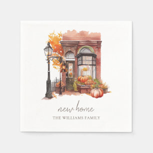 Neue Zuhause Personalisierte Herbsttür Serviette
