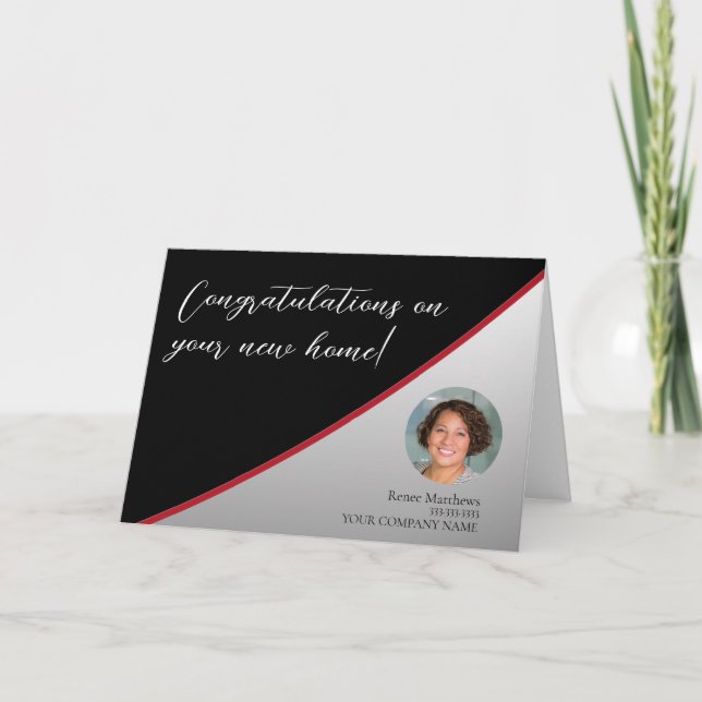 Neue Zuhause Real Anwesen Foto Business Note Card Karte (Vorderseite)