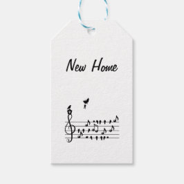 Neue Zuhause, Singvogel mit Schlüssel für neue Zuh Geschenkanhänger