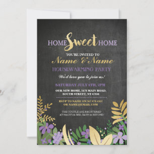 Neue Zuhause Sweet House Erwärmung ChalkBoard Einl Einladung