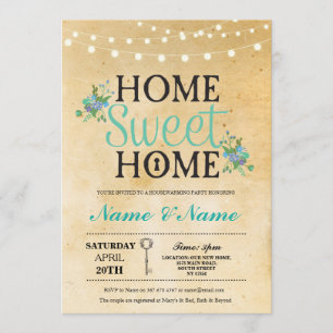Neue Zuhause Sweet HouseWarming Key Lights Niedlic Einladung