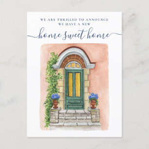 Neue Zuhause Sweet Zuhause - Ankündigung über die  Postkarte