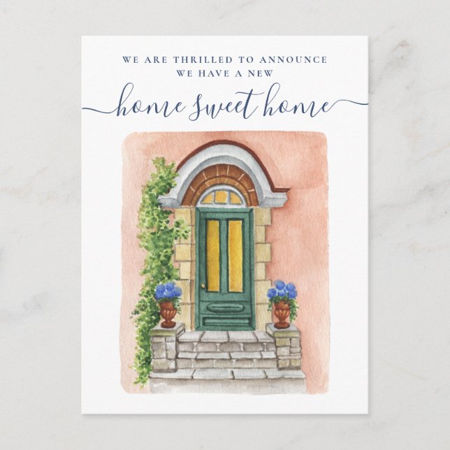 Neue Zuhause Sweet Zuhause - Ankündigung über die  Postkarte (Vorderseite)