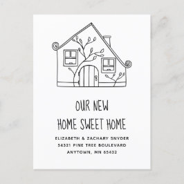 Neue Zuhause Sweet Zuhause Schwarz-weiß House Movi Postkarte