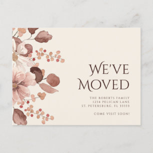 Neue Zuhause Terracotta Blush Floral Moving Ankündigungspostkarte