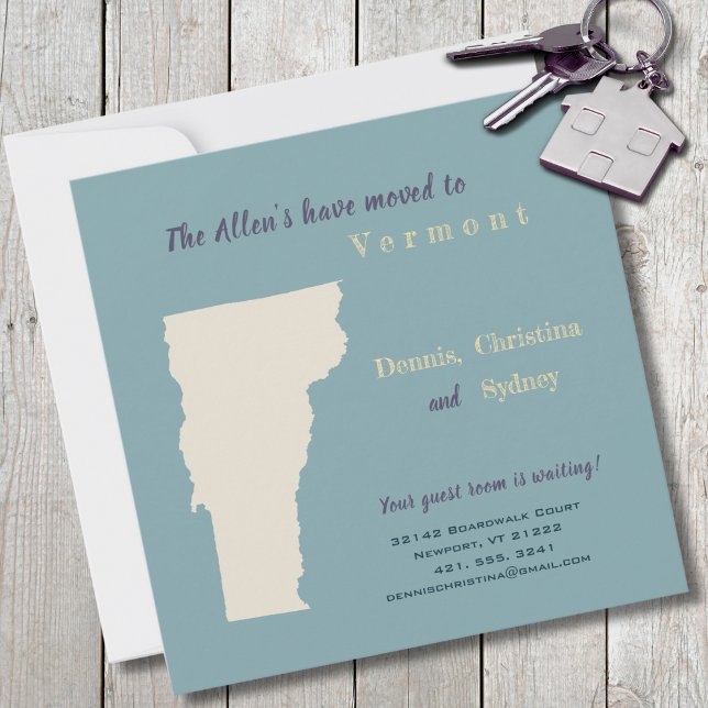 Neue Zuhause Vermont Moving Ankündigung Postkarte (Moving to Vermont? Send your friends and family a beautiful personalized announcement!)