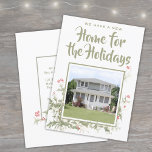 Neue Zuhause Watercolor Holly One Foto Address Cha Feiertagskarte<br><div class="desc">Teilen Sie mit dieser eleganten Adresskarte die fröhliche Nachricht über den Umzug auf Ihre neue Zuhause. (IMAGE PLACEMENT TIP: Eine einfache Möglichkeit, ein Foto genau so zu zentrieren, wie Sie es gewollt haben, ist es, es einzuschneiden, bevor Sie es auf die Zazzle-Website hochladen.) Alle Texte auf dieser vielseitigen Karte lassen...</div>