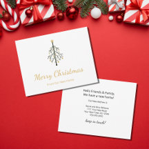 Neue Zuhause Weihnachtsbaum Gold Script Moving