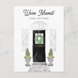 Neue Zuhause Wir haben die schwarze Wasserfarbentü Postkarte