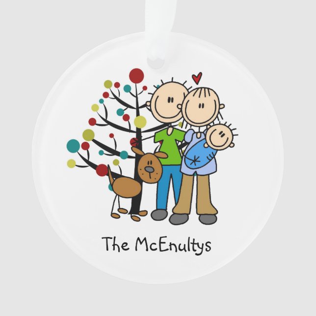 Neueltern eines Baby Boy and Hunde Ornament (Vorderseite)