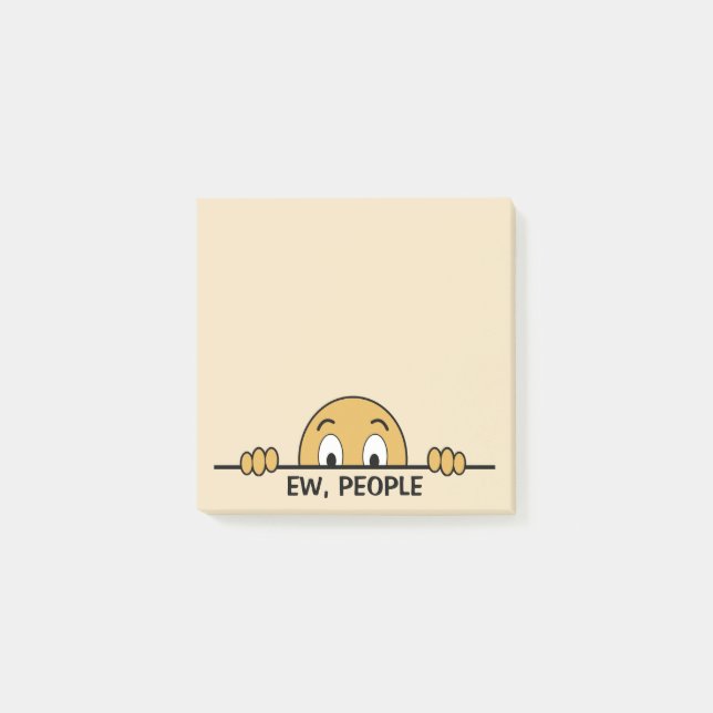 Neuen Menschen Beige Post-it Klebezettel (Vorderseite)