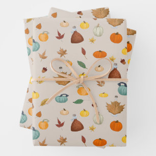 Neuengland Erntedank Nordost Herbstkapelle Geschenkpapier Set
