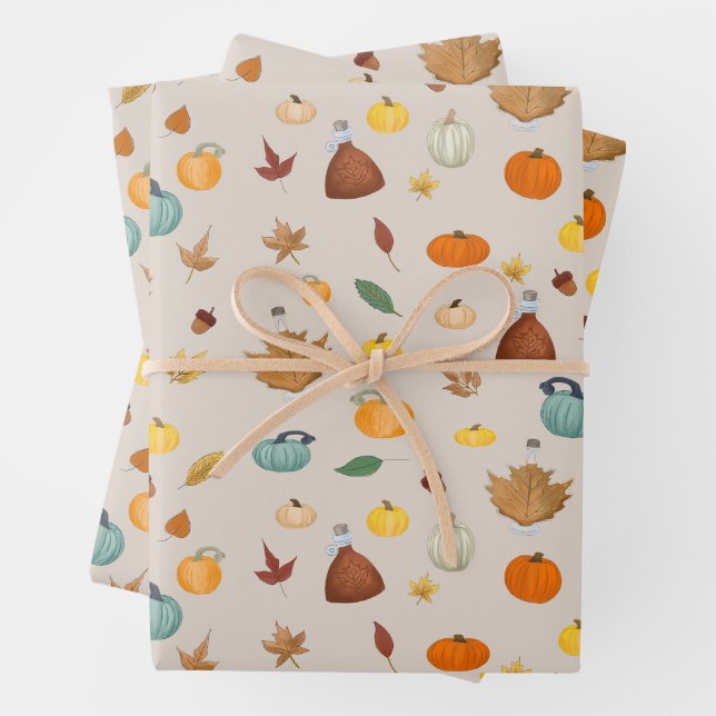 Neuengland Erntedank Nordost Herbstkapelle Geschenkpapier Set (Beispiel)