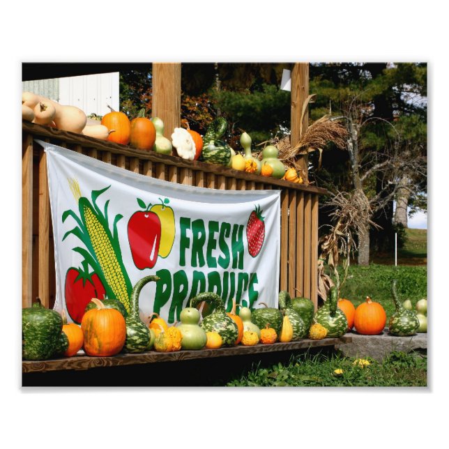 Neuengland Landstand Herbst 8x10 Fotodruck (Vorne)