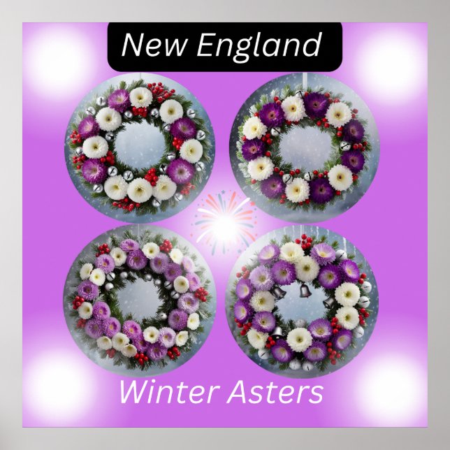 Neuengland Winter Asters Wing Wall Art Poster (Vorne)