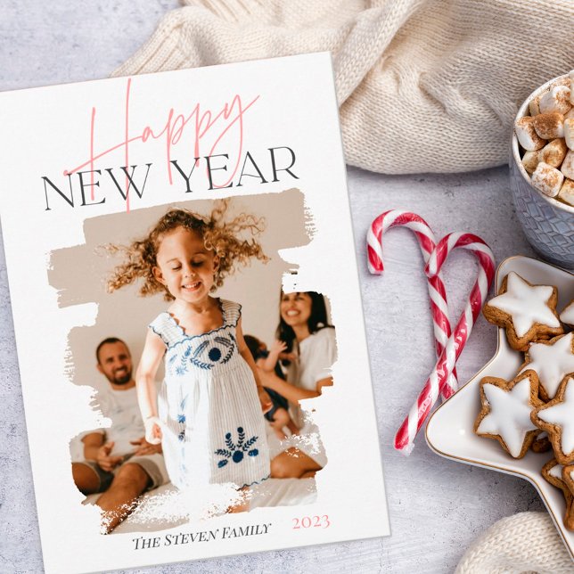 Neuer abstrakter Pinselstrich Feiertagskarte (Von Creator hochgeladen)