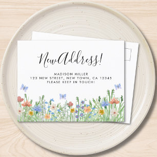Neuer Adress-Blumen-Umzugs-Ankündigungs-Postkarte Ankündigungspostkarte