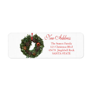 Neuer AdressenweihnachtsKranz Feiertags-Aufkleber