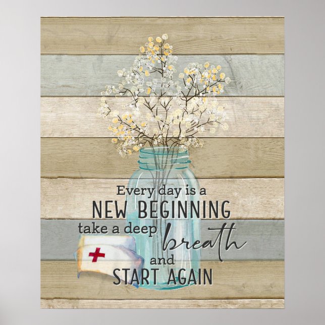 Neuer Anfang Inspiration und Motivierend Poster (Vorne)