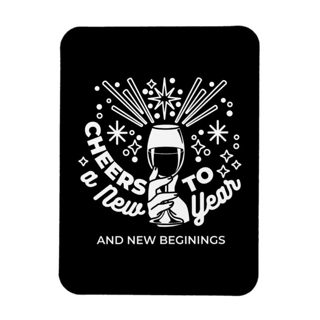 Neuer Anfang Weingläser - Illustration 2 Magnet (Vertikal)