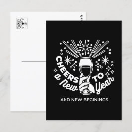 Neuer Anfang Weingläser - Illustration 2 Postkarte