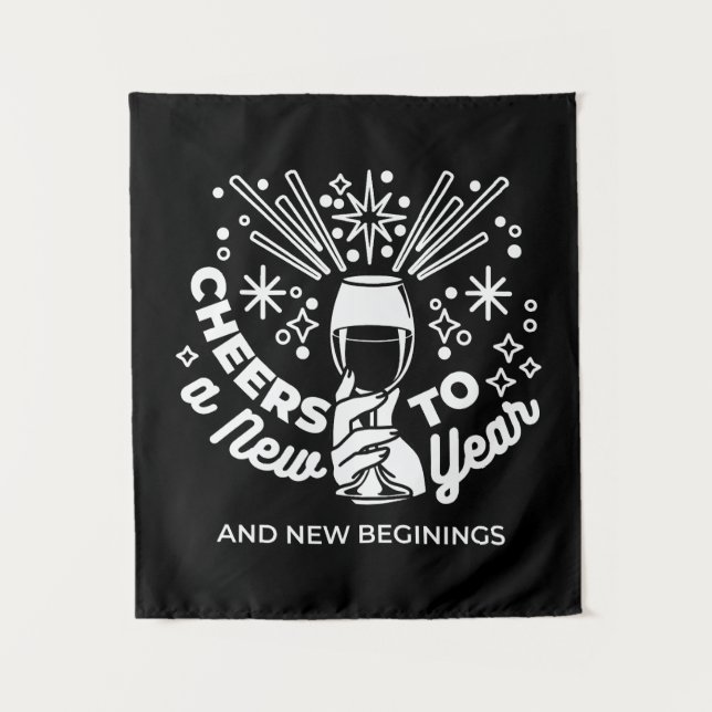 Neuer Anfang Weingläser - Illustration 2 Wandteppich (Vorderseite)