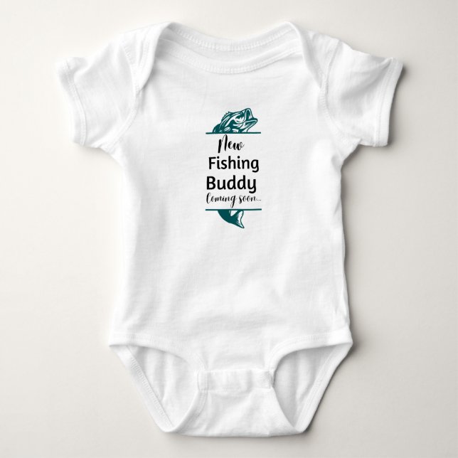 Neuer Angelfreund kommt bald Baby Bodysuit Baby Strampler (Vorderseite)