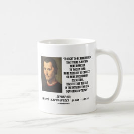 Neuer Auftrag Niccolo Machiavelli des Sache-Zitats Kaffeetasse