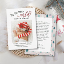 Neuer Baby Holiday Birth Stats Foto Babydusche