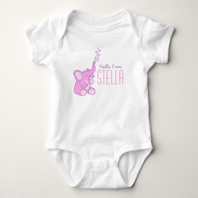 Neuer Babyelefone willkommen heißen Mädchen Shirt (Vorderseite)