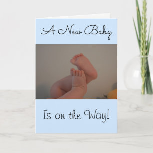Neuer Babyjunge Süße Babyfüße Blaue Rassel Karte