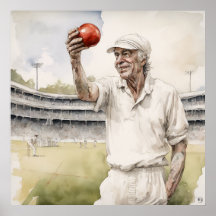 Neuer Ball - Archiv Cricket Print