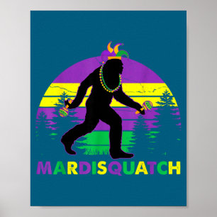 Neuer Bigfoot Mardi Gras Sasquatch Orleans Poster