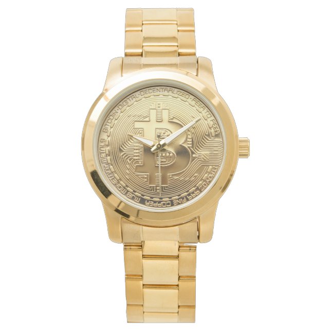 Neuer Bitcoin Gold Oversified Watch Armbanduhr (Vorderseite)
