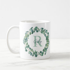 Neuer botanischer Eukalyptus-Wreath-Personalisiert Kaffeetasse