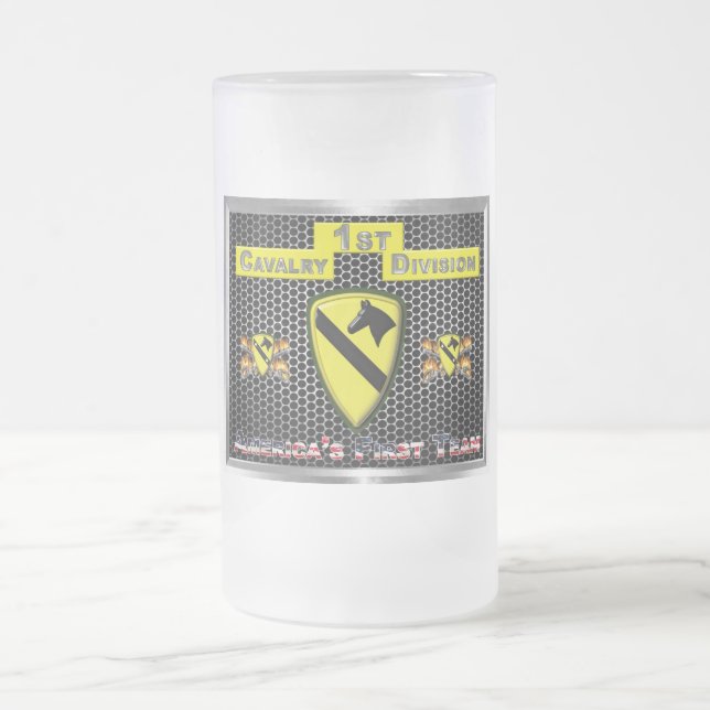 Neuer Cool umgestalteter 1. Kavalleriebereich Mattglas Bierglas (Mittel)