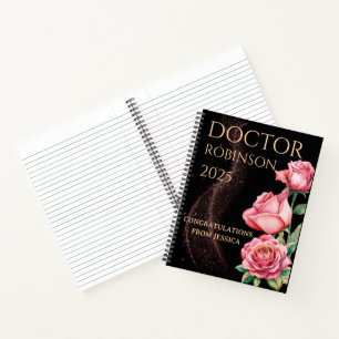 Neuer Doktor, Promotion Geschenk mit floralem Matt Notizbuch