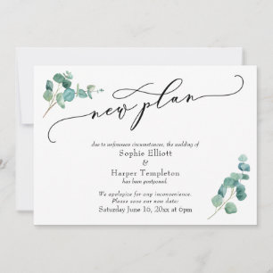 Neuer Eukalyptus-Plan Aufschiebung der Hochzeitsan Einladung