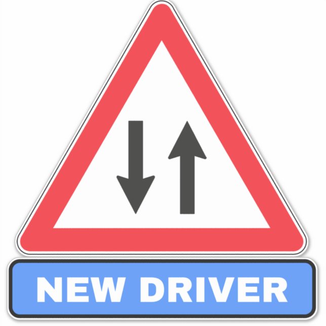 Neuer Fahrer auf der Straße (Autowarnsystem) Aufkleber (Vorderseite)