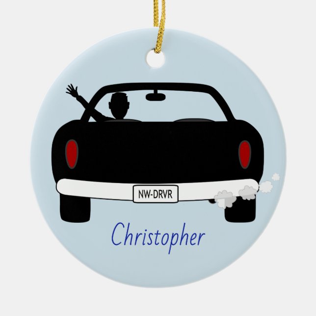 Neuer Fahrer-Mann personalisiert Keramikornament (Vorne)